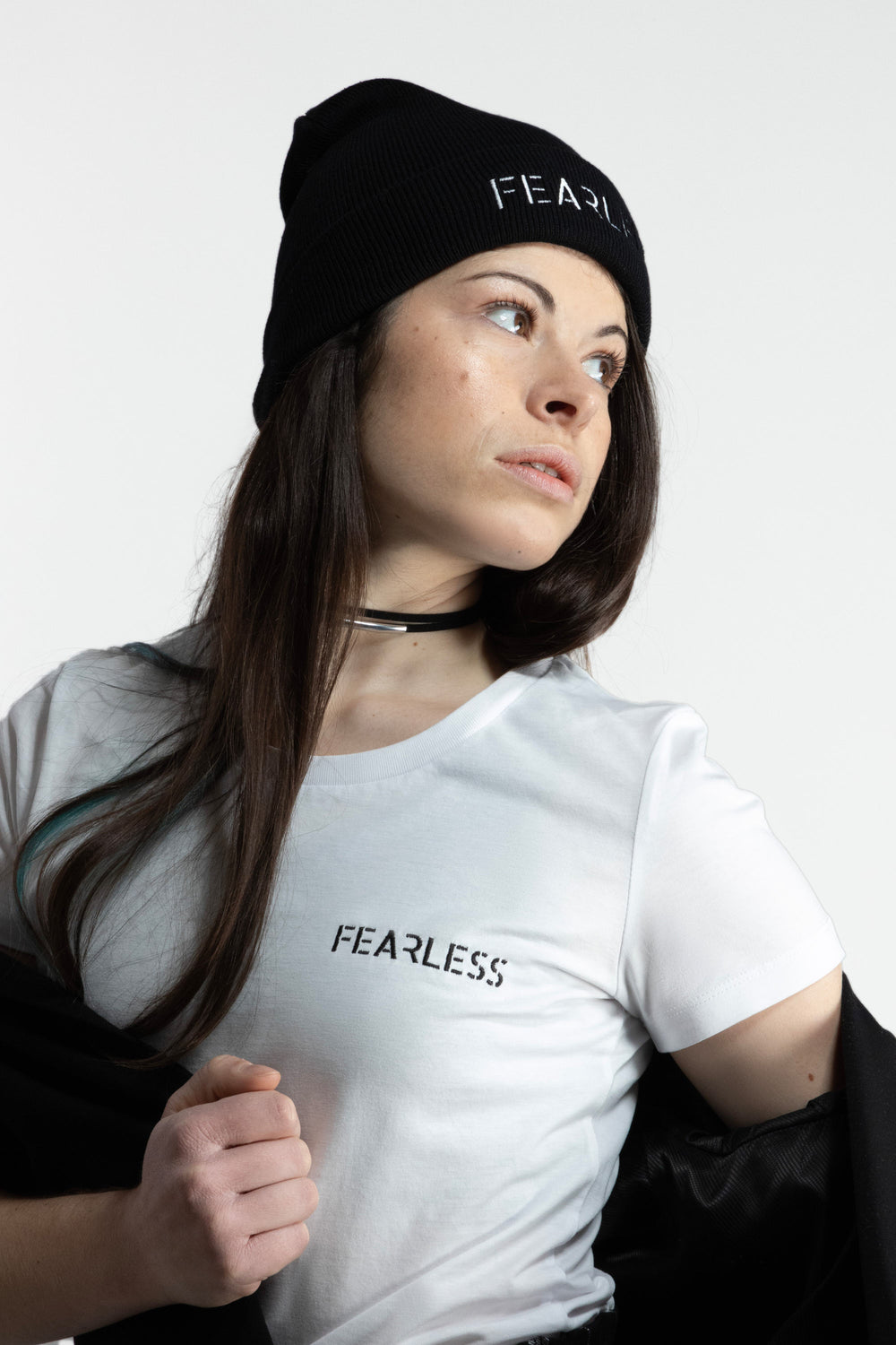 T-shirt blanc pour femme Fearless Her&power