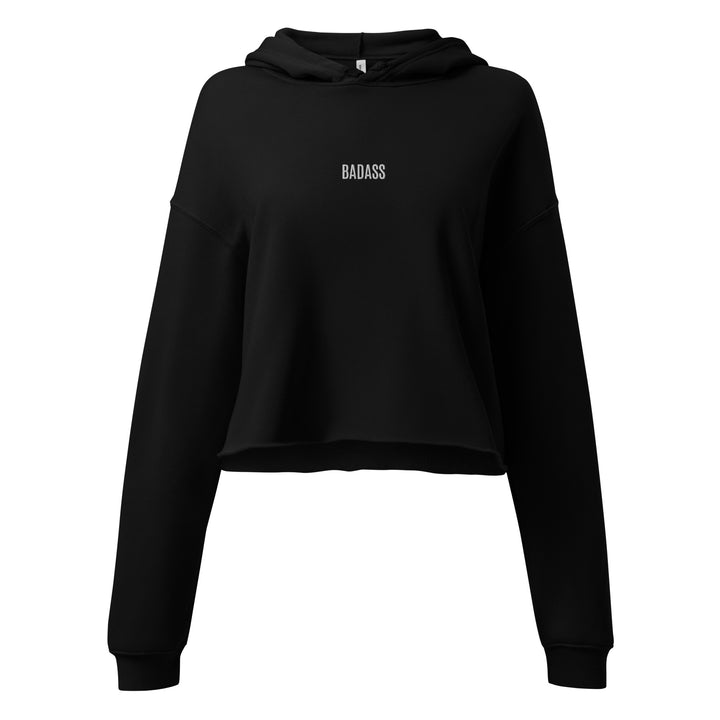 Sweat court noir femme BADASS avec broderie